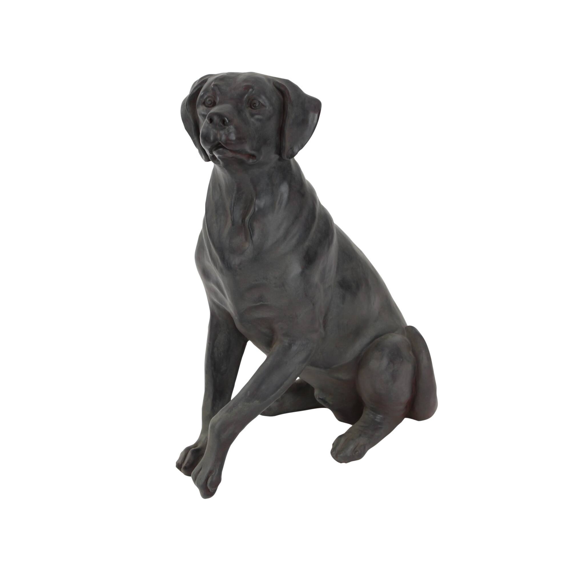 20" Brown Traditional Polystone Dog Sculpture